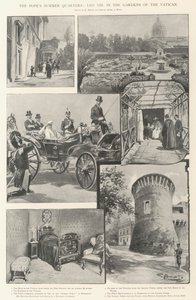 De zomerresidentie van de paus, Leo XIII in de tuinen van het Vaticaan